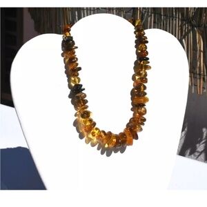 Necklace Amber Cabochon Gem Stone Natural Dominican Authentic (37.4 G)